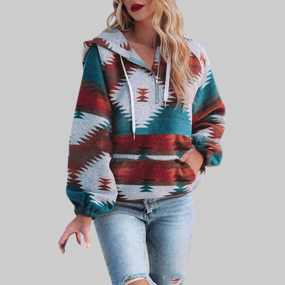 Lily - Bequemer Oversized Reißverschluss Langarm-Hoodie Sweatshirt