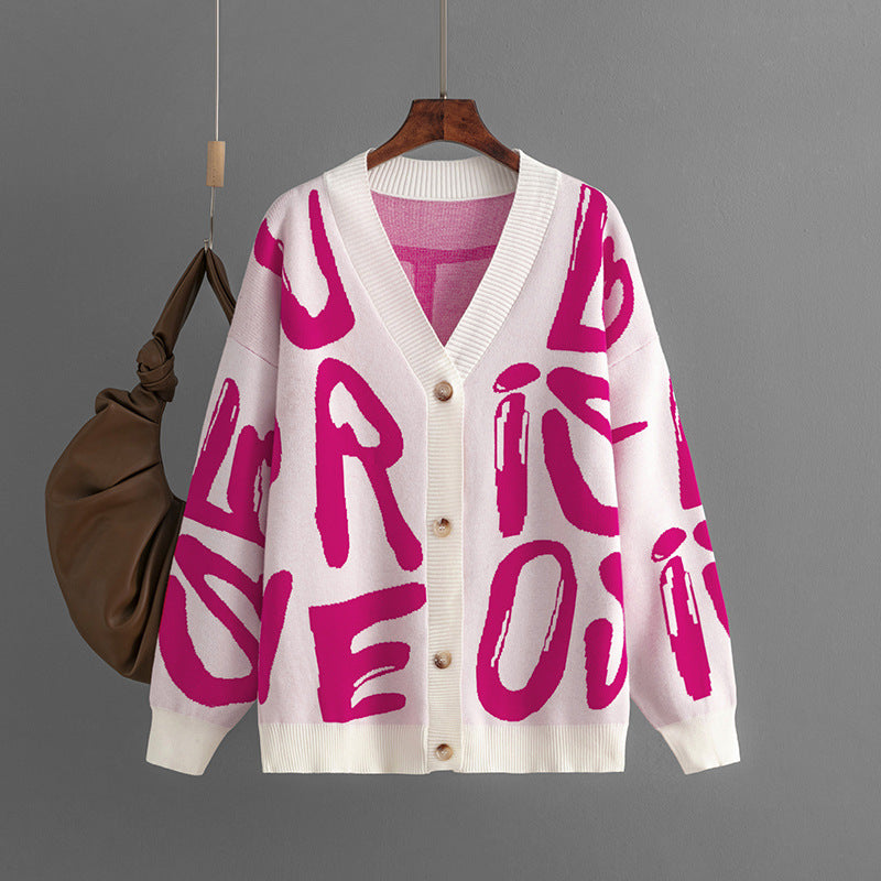 Kesha | Gebreid vest met jacquard letters