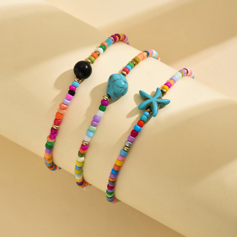 Boheemse armband met gekleurde kralen