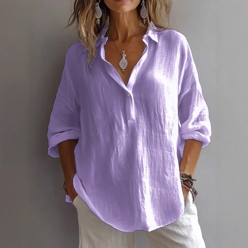 Fotoula - Elegante Bluse Mit V-Ausschnitt