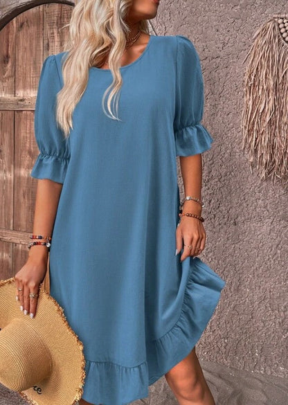 Isolde - Midi-jurk met korte mouwen en retro charme