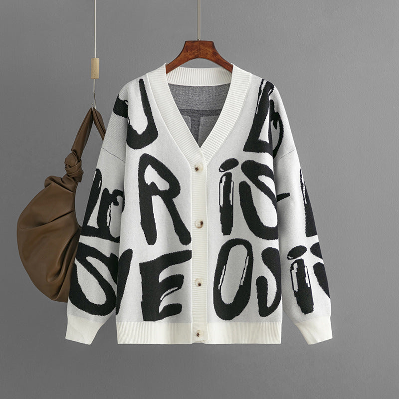Kesha | Gebreid vest met jacquard letters