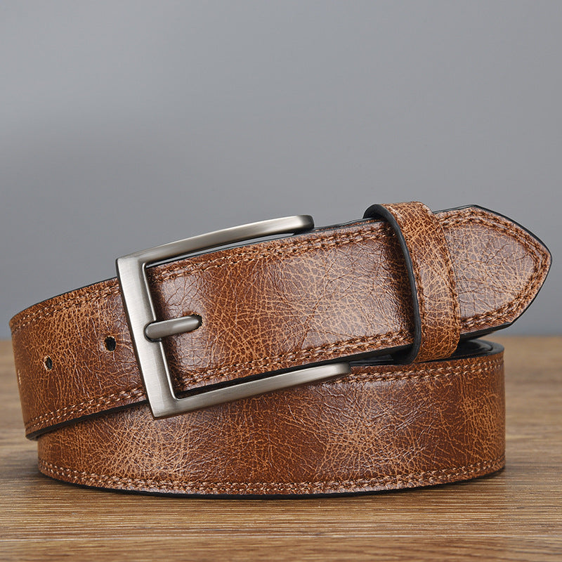 Herren Retro Vielseitiger PU-Leder-Dornschließen-Gürtel 58699698U