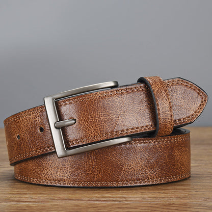 Herren Retro Vielseitiger PU-Leder-Dornschließen-Gürtel 58699698U