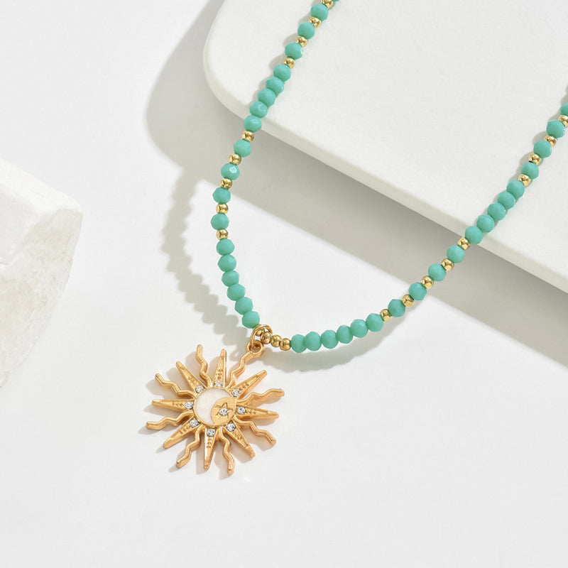 Collier Pendentif Soleil Bohème