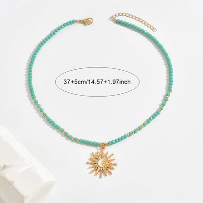 Collier Pendentif Soleil Bohème