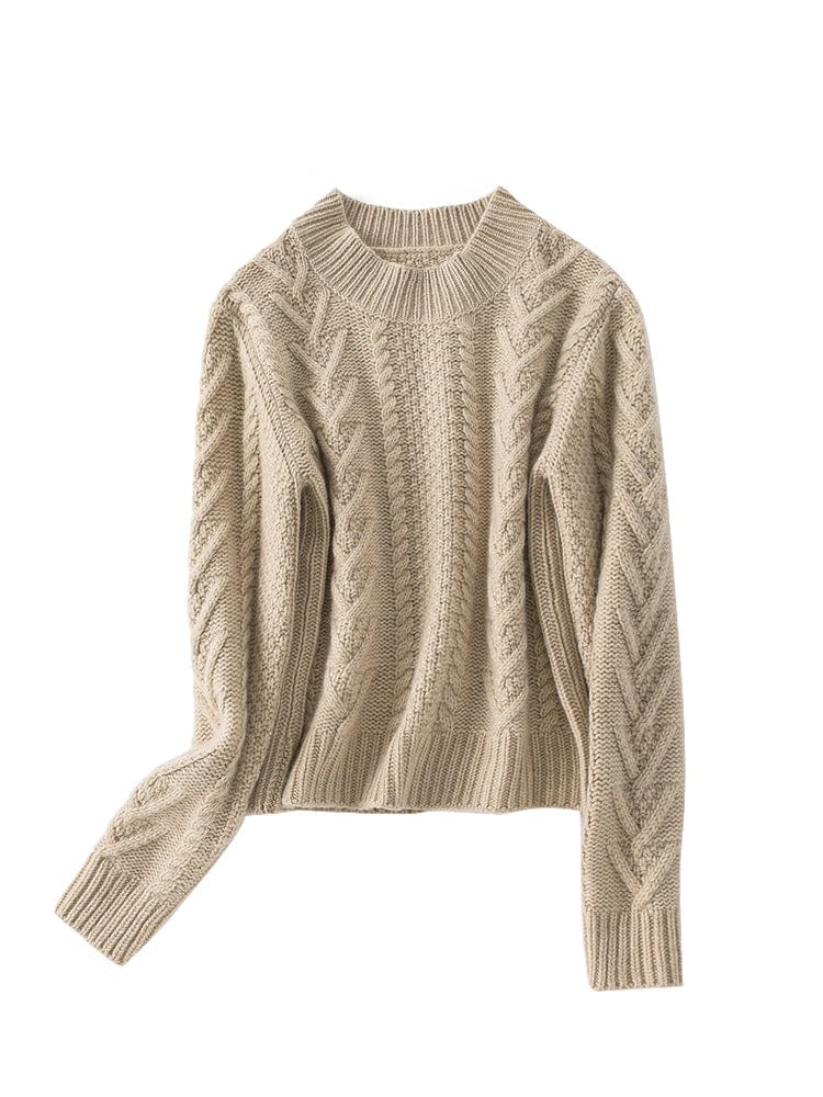 Vivienne comfortabele kabeltrui met ronde hals