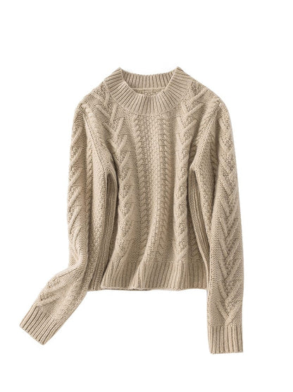 Vivienne comfortabele kabeltrui met ronde hals