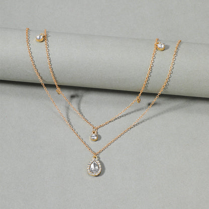 Collier Pendentif Goutte D'Eau Vintage