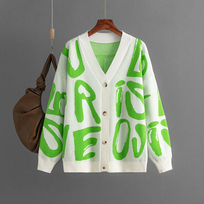 Kesha | Gebreid vest met jacquard letters