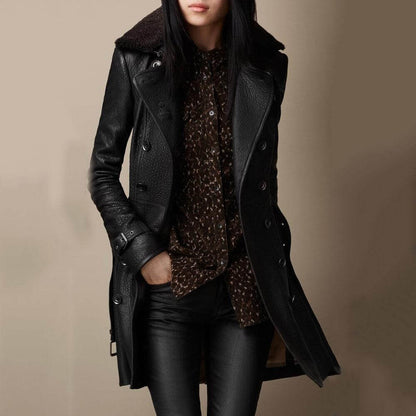 Clara | Leren Trenchcoat