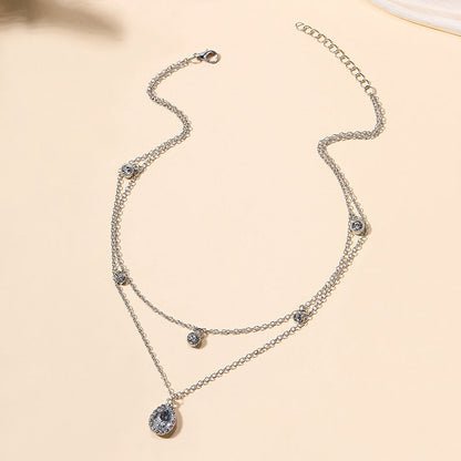 Collier Pendentif Goutte D'Eau Vintage