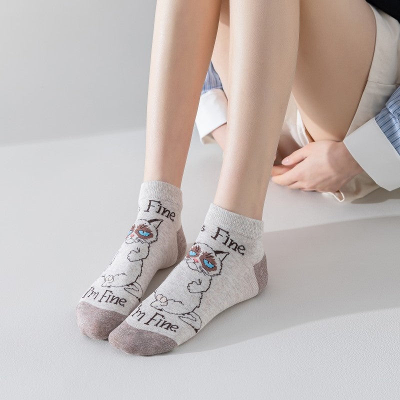 Sokken met creatieve kattenprint