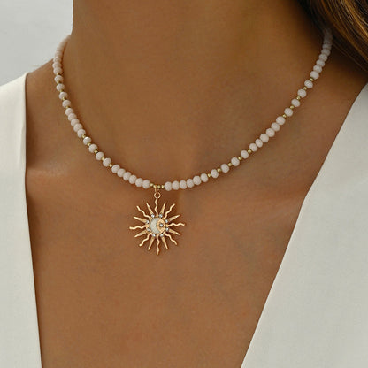 Collier Pendentif Soleil Bohème