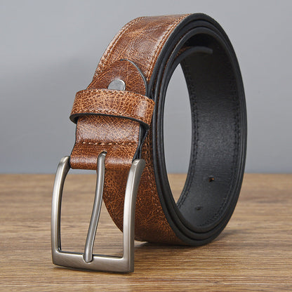 Herren Retro Vielseitiger PU-Leder-Dornschließen-Gürtel 58699698U