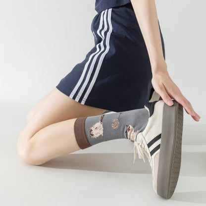 Vintage Sokken Met Kattenprint