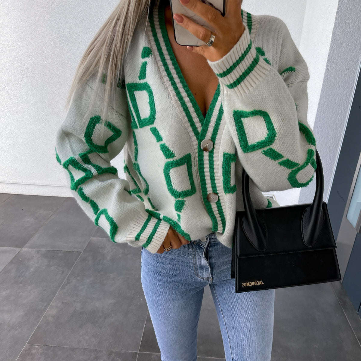 V-hals vest in casual kleurcontrast