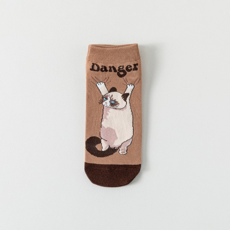 Sokken met creatieve kattenprint