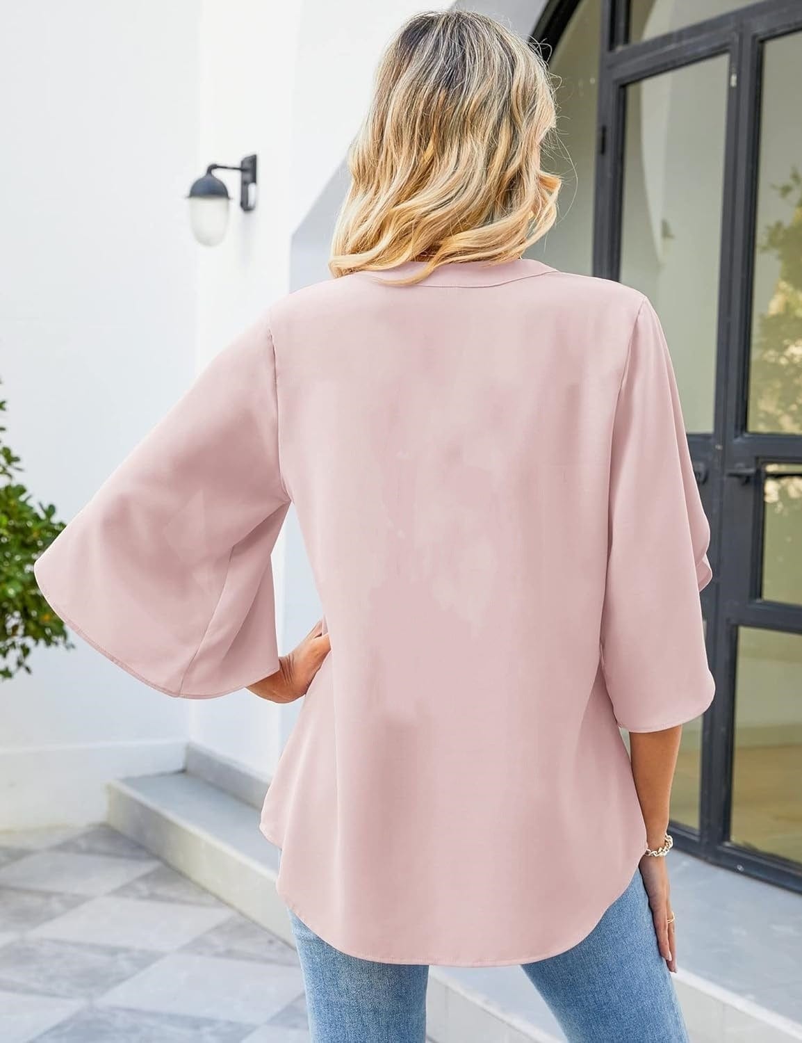 Lena Blouse met trompetmouwen