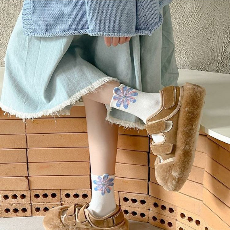 Chaussettes Décontractées À Imprimé Floral