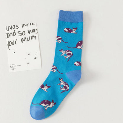 Vintage Sokken Met Kattenprint