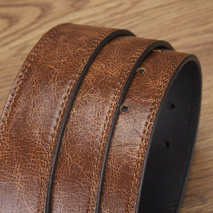 Herren Retro Vielseitiger PU-Leder-Dornschließen-Gürtel 58699698U