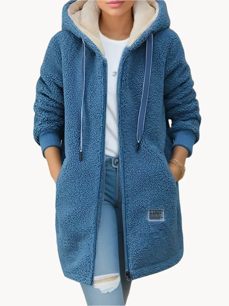 Malou - Elegante fleece gevoerde jas