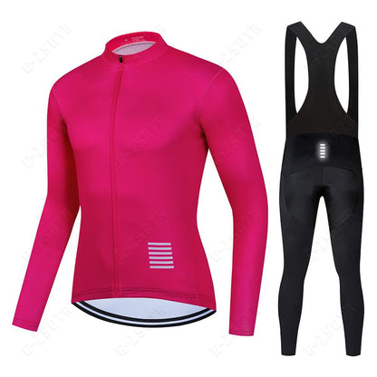 Professionele wielerset met lange mouwen