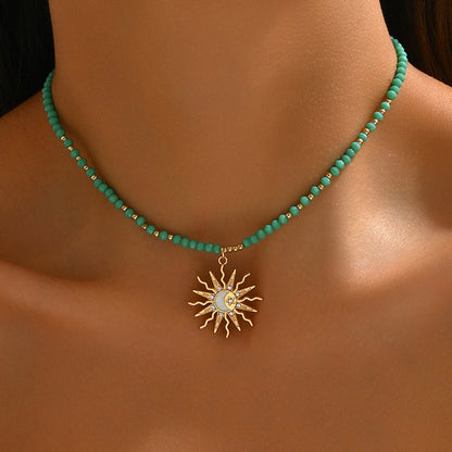 Collier Pendentif Soleil Bohème