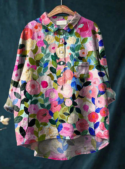 LALUNA® | KLASSISCHE BLUSE MIT BLUMENMUSTER