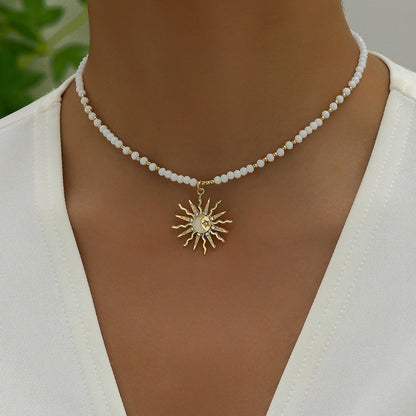 Collier Pendentif Soleil Bohème