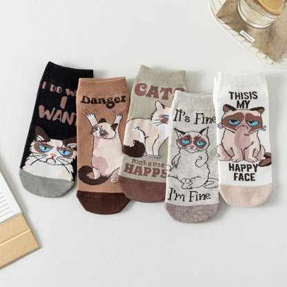 Sokken met creatieve kattenprint