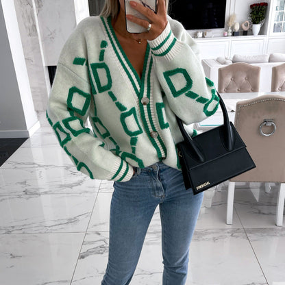 V-hals vest in casual kleurcontrast