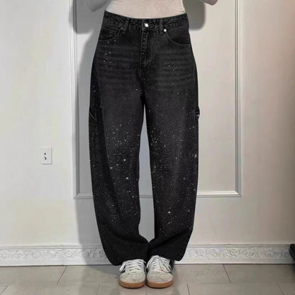 Raphaelle | Trendy starry denim cargobroek