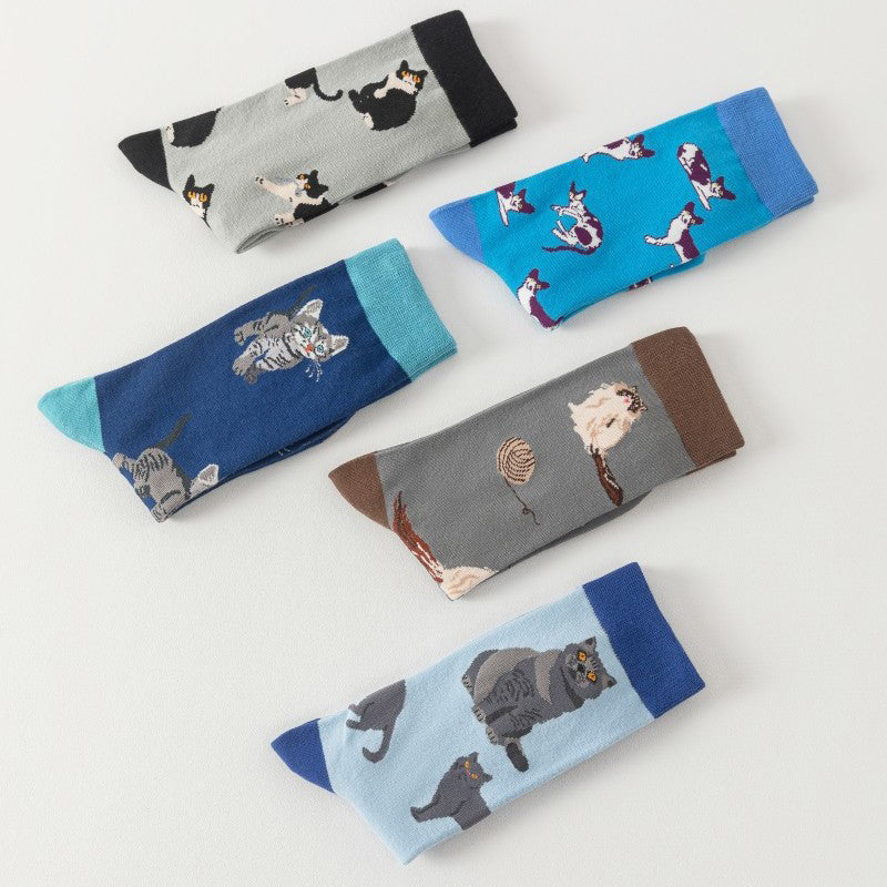 Vintage Sokken Met Kattenprint