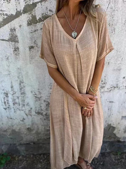 Emily™ – Loose-Fit V-Neck Summer Dress
