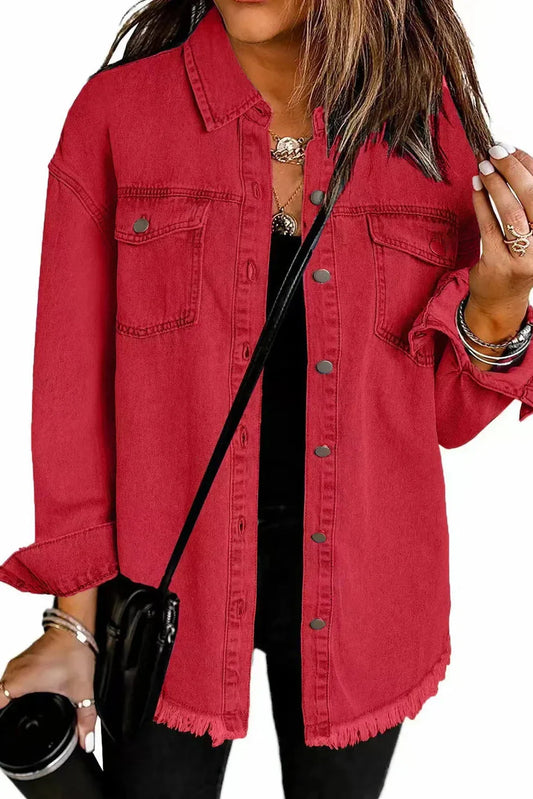 Rot – Klassische Alltags-Denimjacke