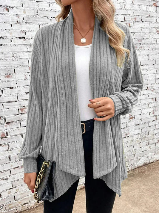 Leah™ - Ribgebreid Vest met Drapage