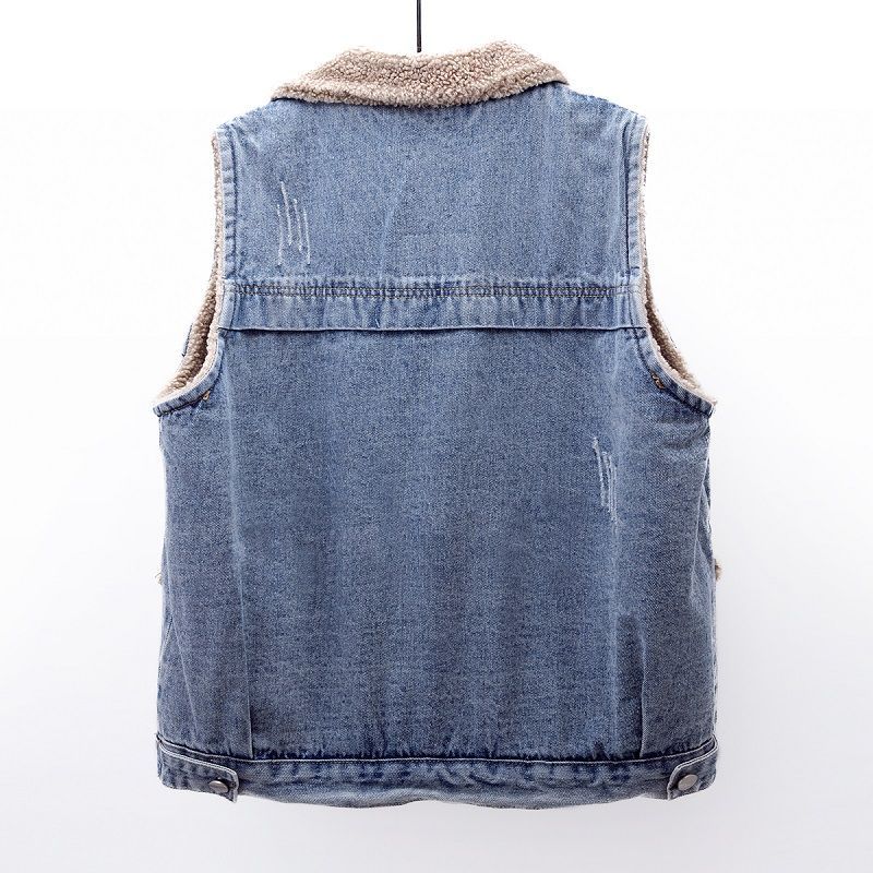 Everly denim sherpa gilet