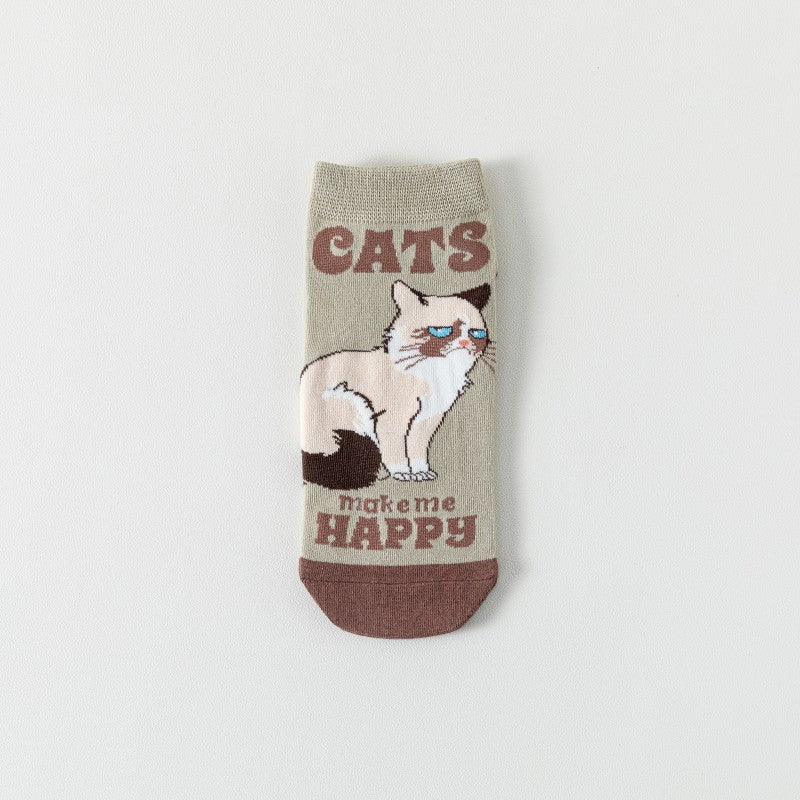 Sokken met creatieve kattenprint