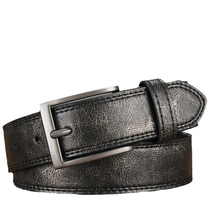Herren Retro Vielseitiger PU-Leder-Dornschließen-Gürtel 58699698U