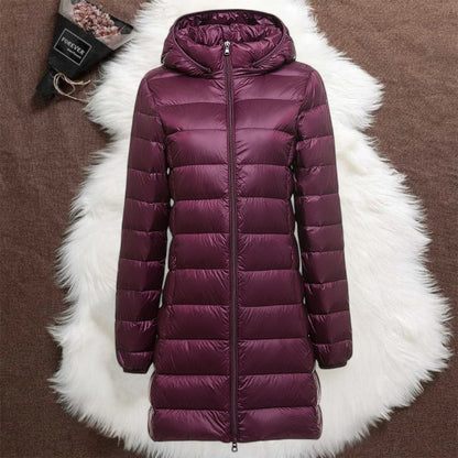 Helsa Long Padded Mid-Season Jacket | Purple
