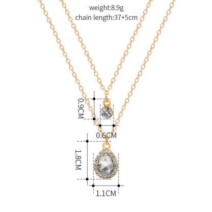 Collier Pendentif Goutte D'Eau Vintage