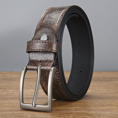 Herren Retro Vielseitiger PU-Leder-Dornschließen-Gürtel 58699698U