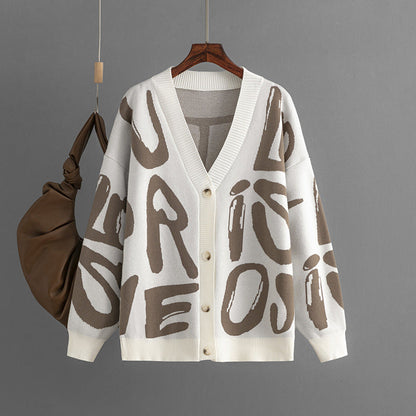 Kesha | Gebreid vest met jacquard letters