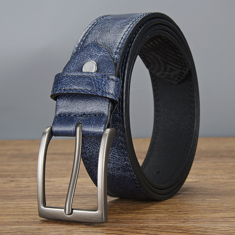 Herren Retro Vielseitiger PU-Leder-Dornschließen-Gürtel 58699698U