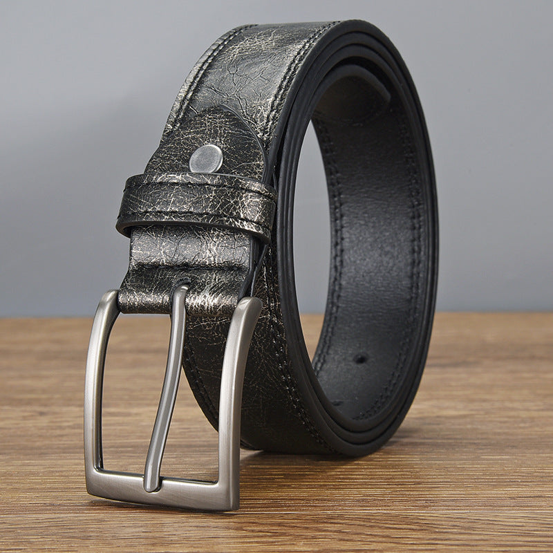 Herren Retro Vielseitiger PU-Leder-Dornschließen-Gürtel 58699698U