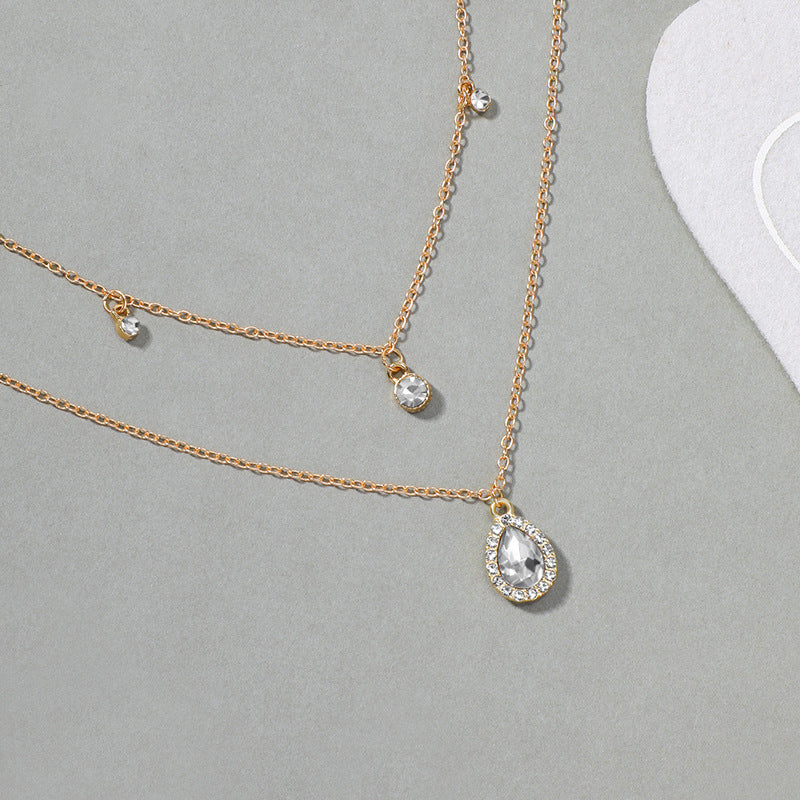 Collier Pendentif Goutte D'Eau Vintage
