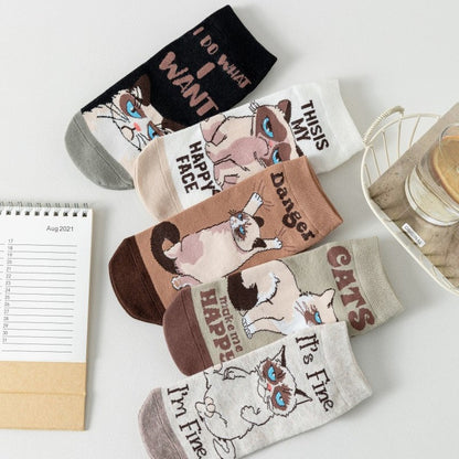 Sokken met creatieve kattenprint
