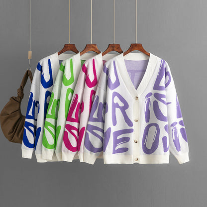 Kesha | Gebreid vest met jacquard letters